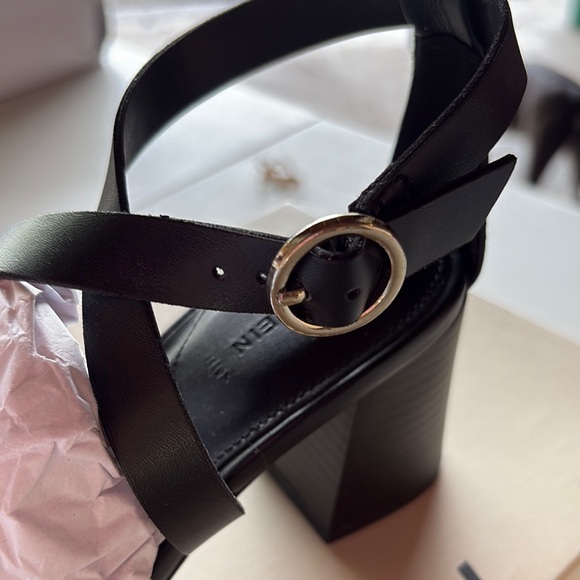 Anne Klein Black Strappy Block Heels - Picture 3 of 10